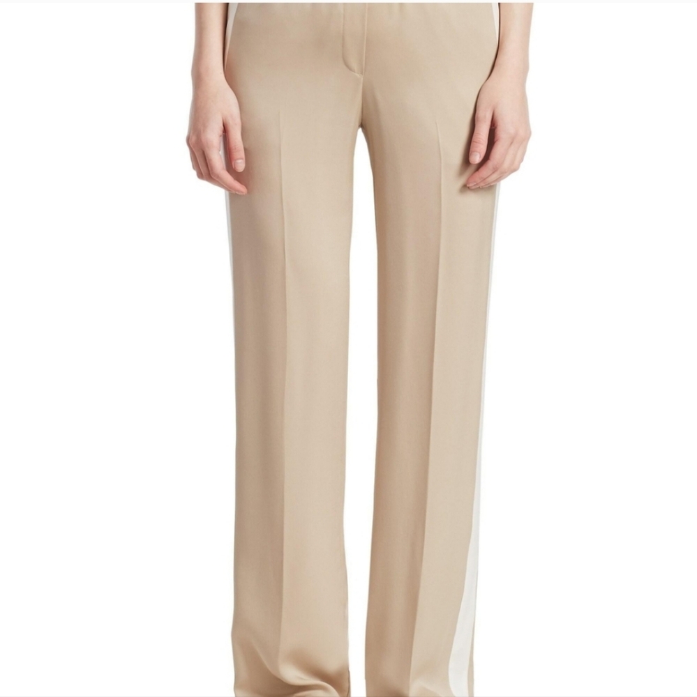 Sz 6 NWT $365 Theory silk side stripe pants - Picture 9 of 9
